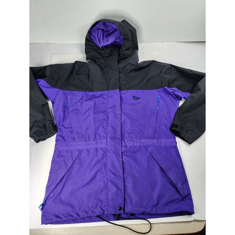 Vtg LOWE ALPINE Women's S Small Nylon Coated Rain Jacket Hike Windbreaker Coat